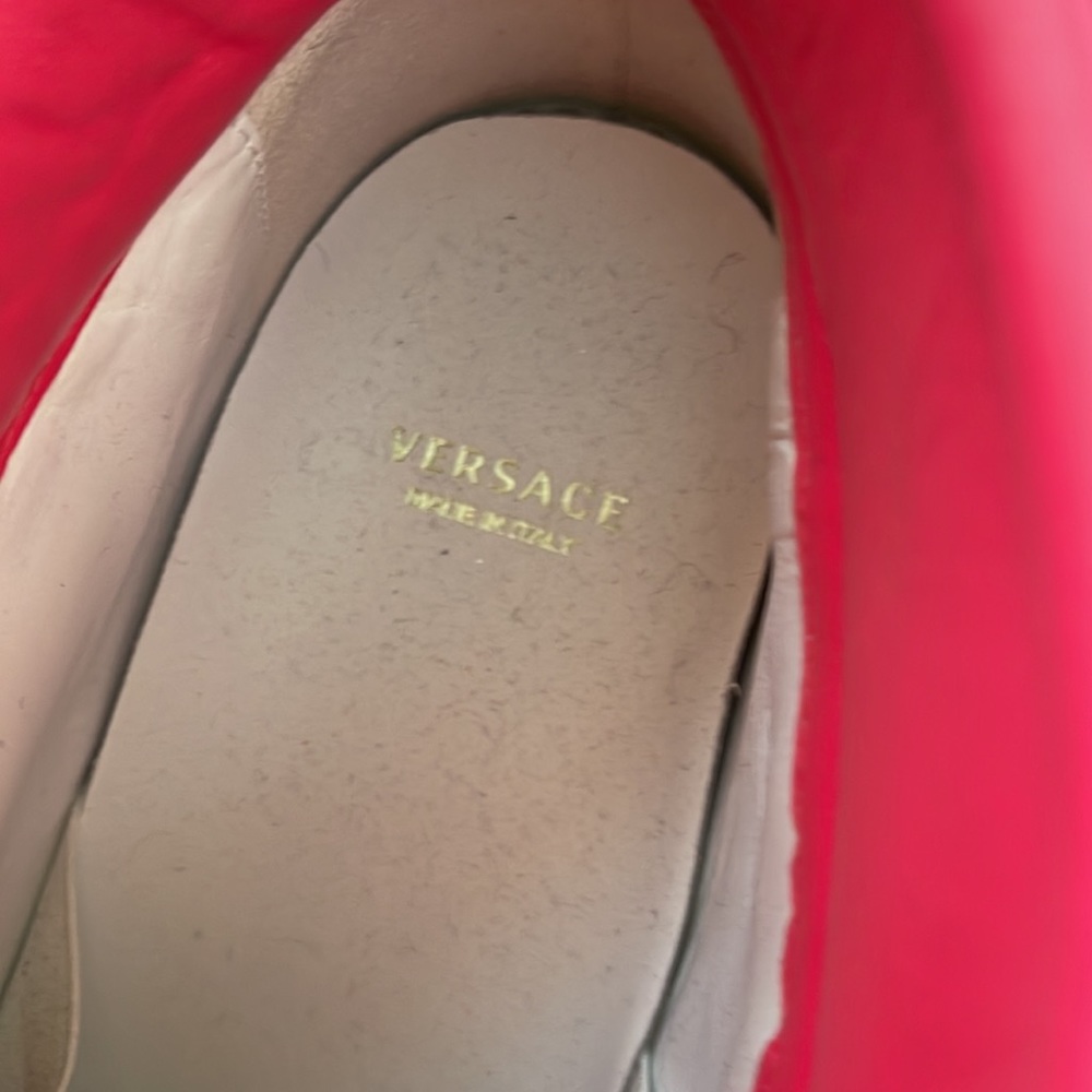 VERSACE Pink Patent Leather Sneakers - Picture 6 of 13